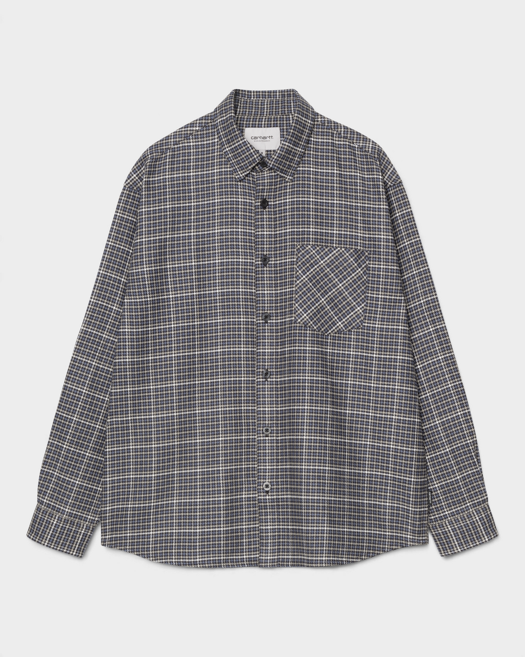 Carhartt Long-Sleeve Todrick Shirt - Todrick Houndstooth, Icesheet, front flat-lay