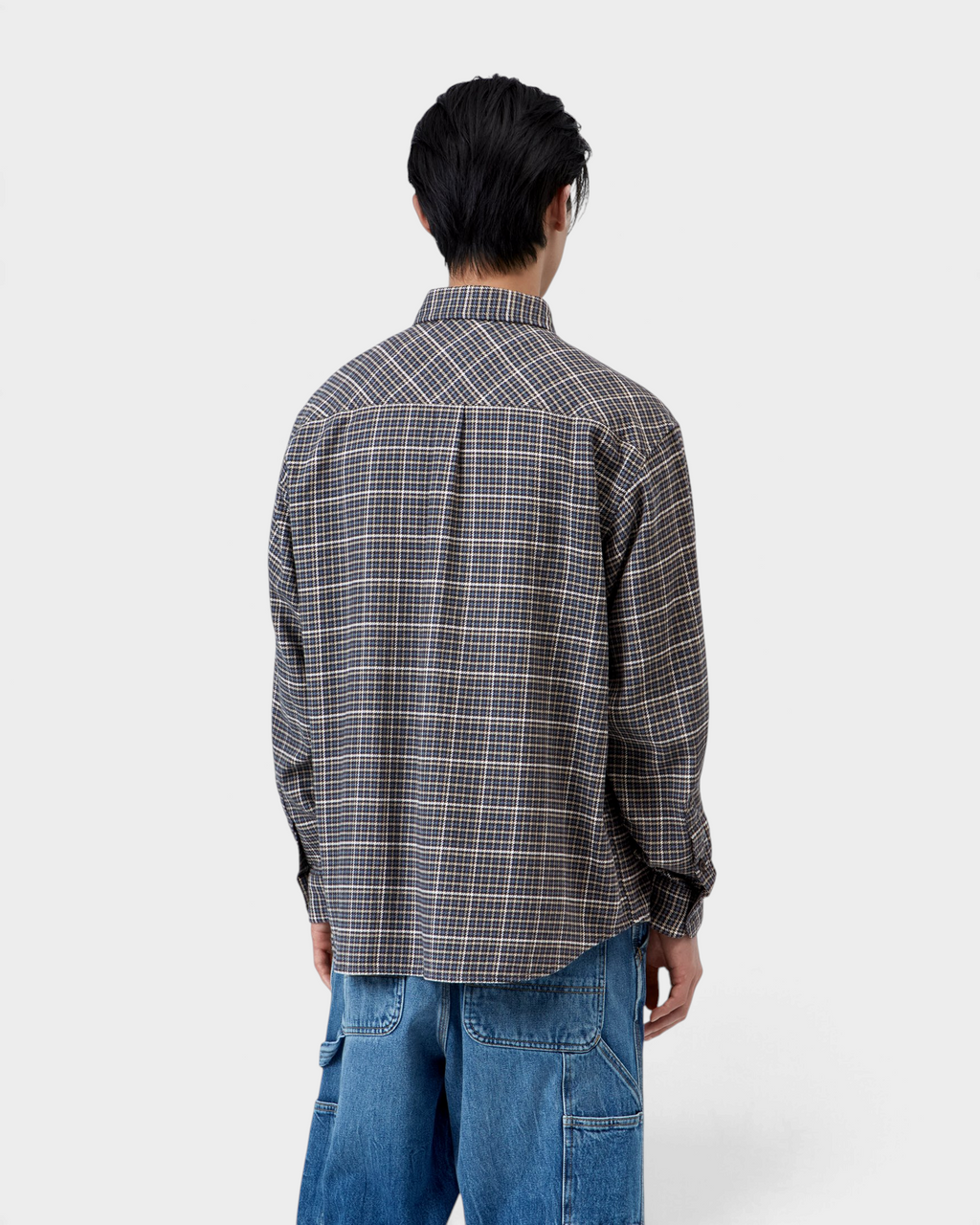 Carhartt Long-Sleeve Todrick Shirt - Todrick Houndstooth, Icesheet, worn by a model