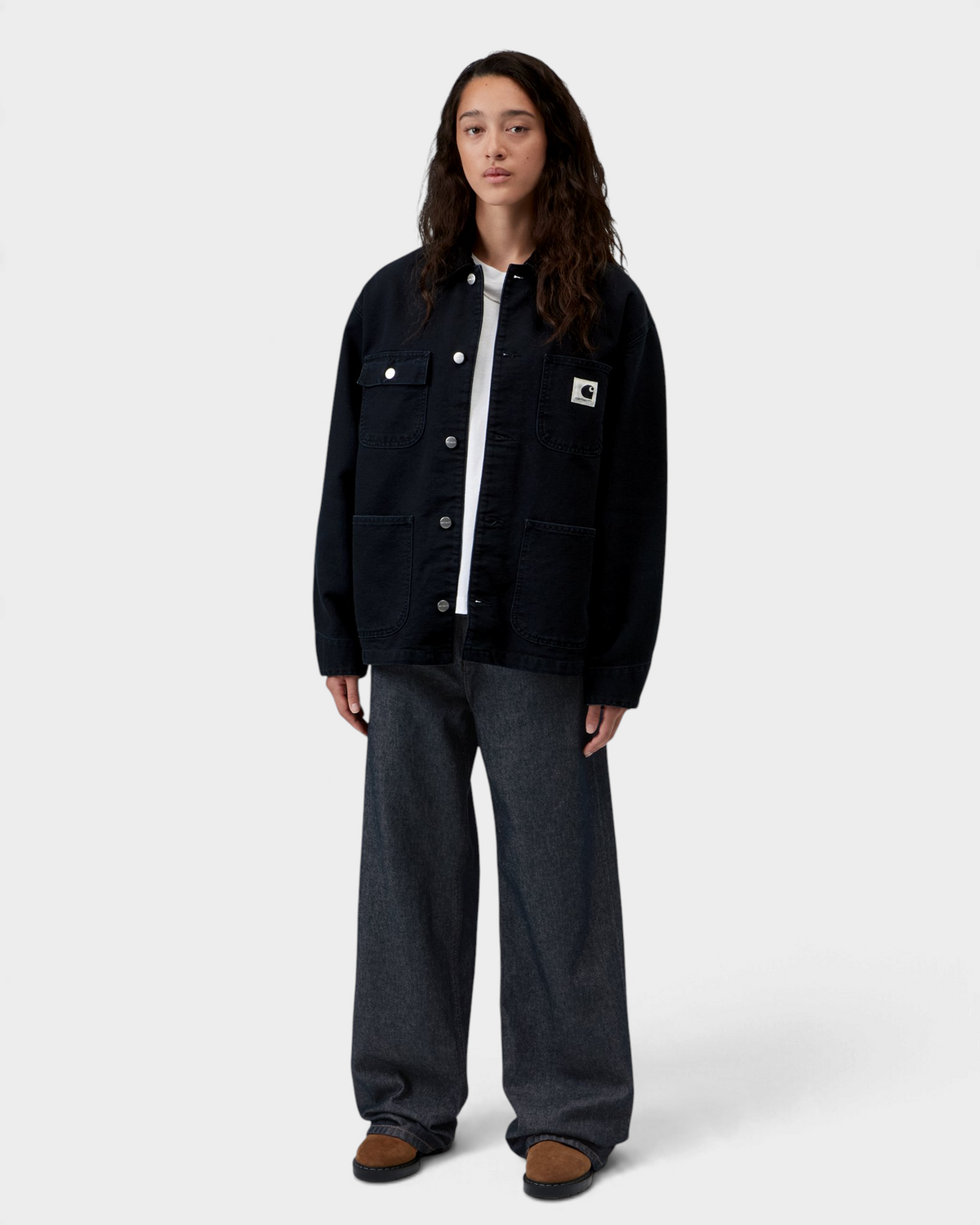 Carhartt W' Jane Pants - Blue, Rinsed, worn by a model