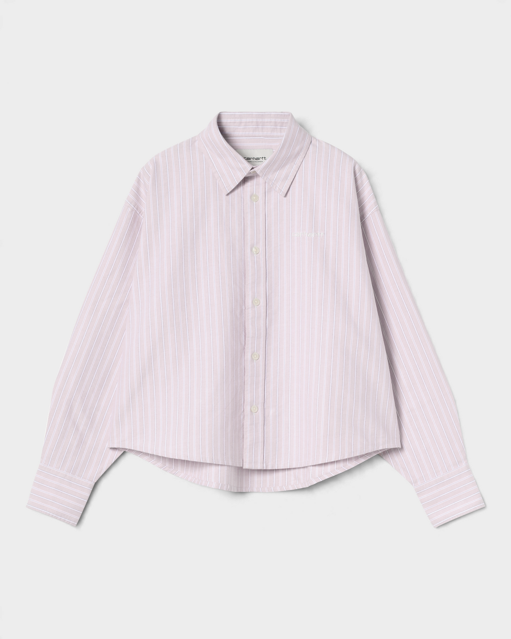 Carhartt W' Long-Sleeve Kanan Shirt - Kanan Stripe, Hortensia, front flat-lay