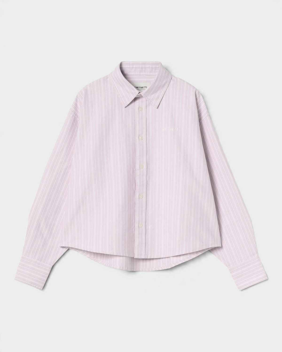 Carhartt W' Long-Sleeve Kanan Shirt - Kanan Stripe, Hortensia, front flat-lay