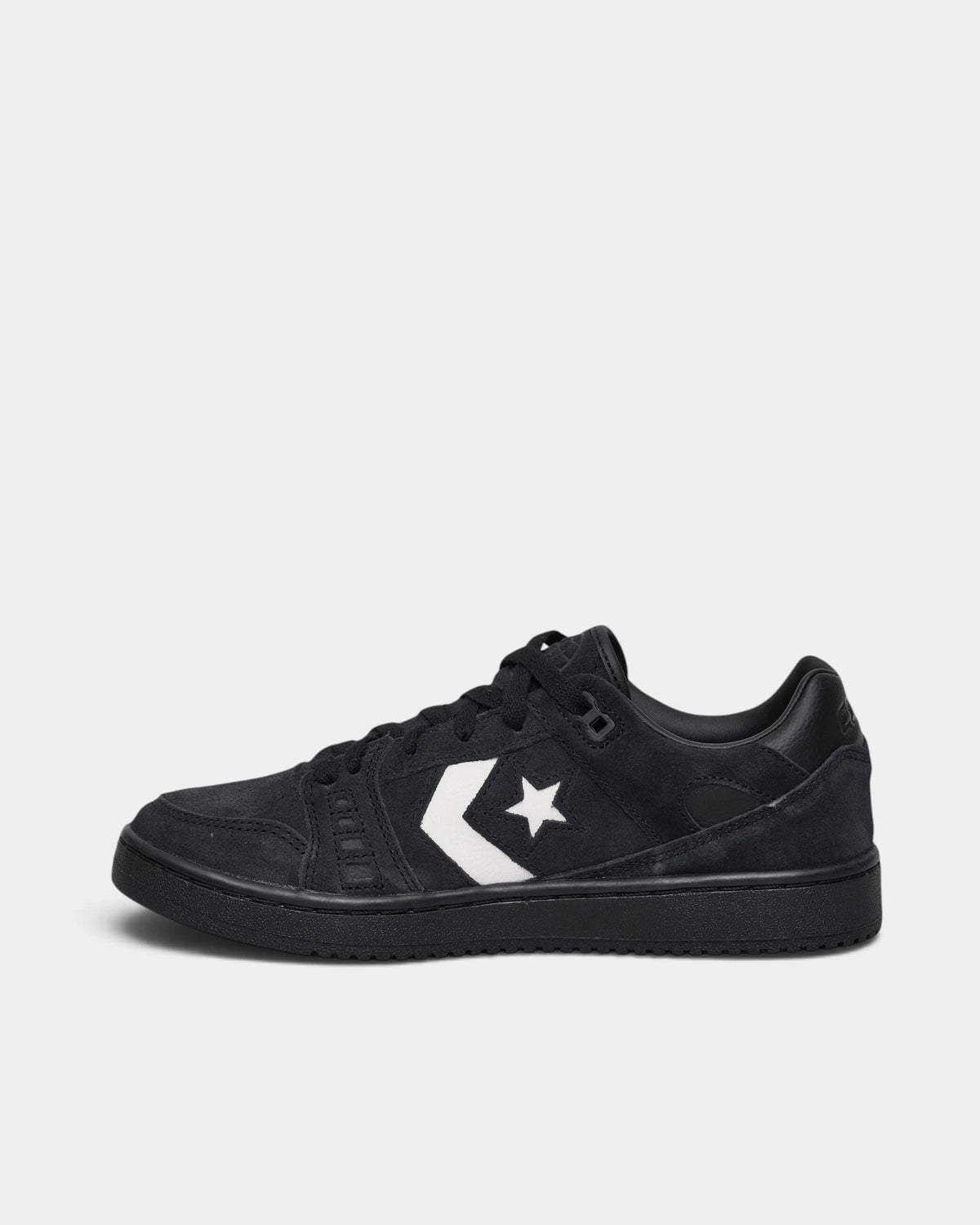 Lockwood Avenue Converse CONS AS-1 Pro Suede Shoes in black suede, inner side view with the white star chevron and black cupsole