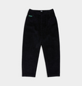 DC Barrel Cord kids trousers in black, flat-lay front view of wide-leg corduroy trousers with an elasticated waist