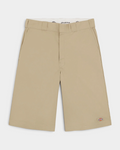 Lockwood Avenue Dickies 247 GD 13 inch work shorts in stone, front flat lay showing the belt loops and slash pockets