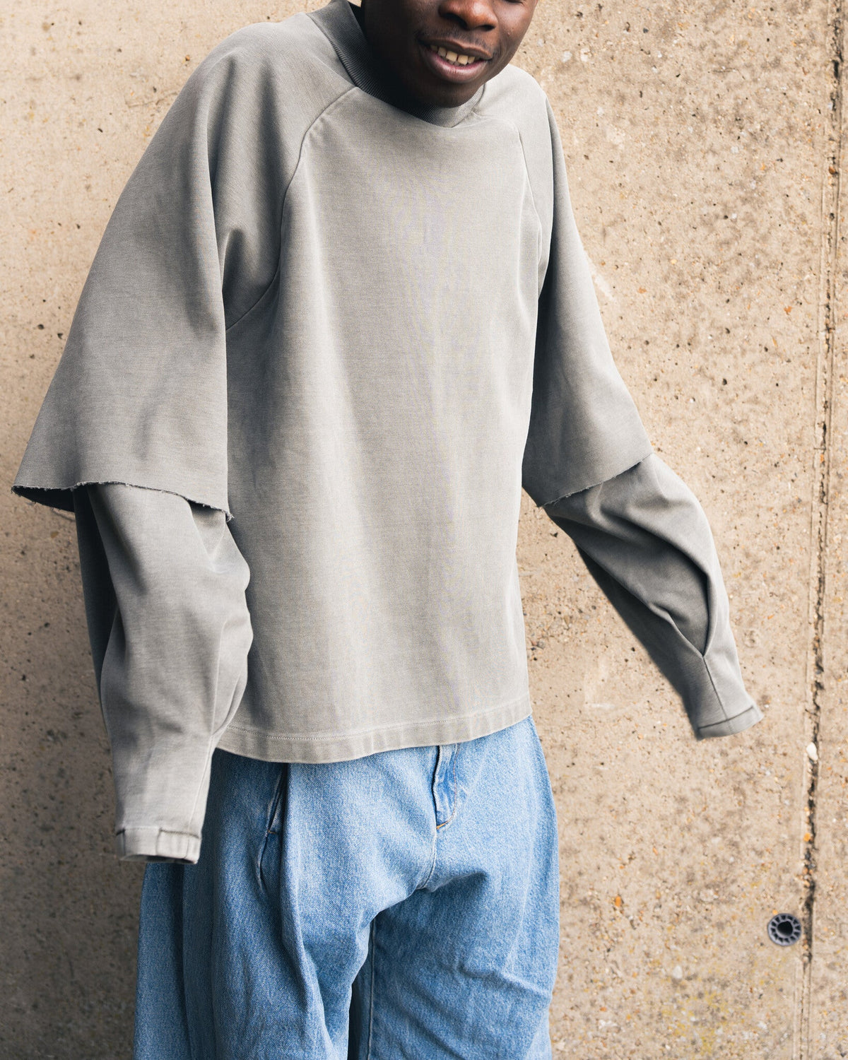Seventh Raglan Layered Top - Sage Fade