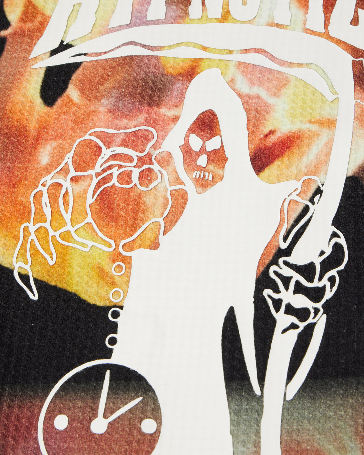 HUF x Three 6 Mafia Torched Long-Sleeve Thermal Shirt - Multi, closer detail of the back reaper graphic