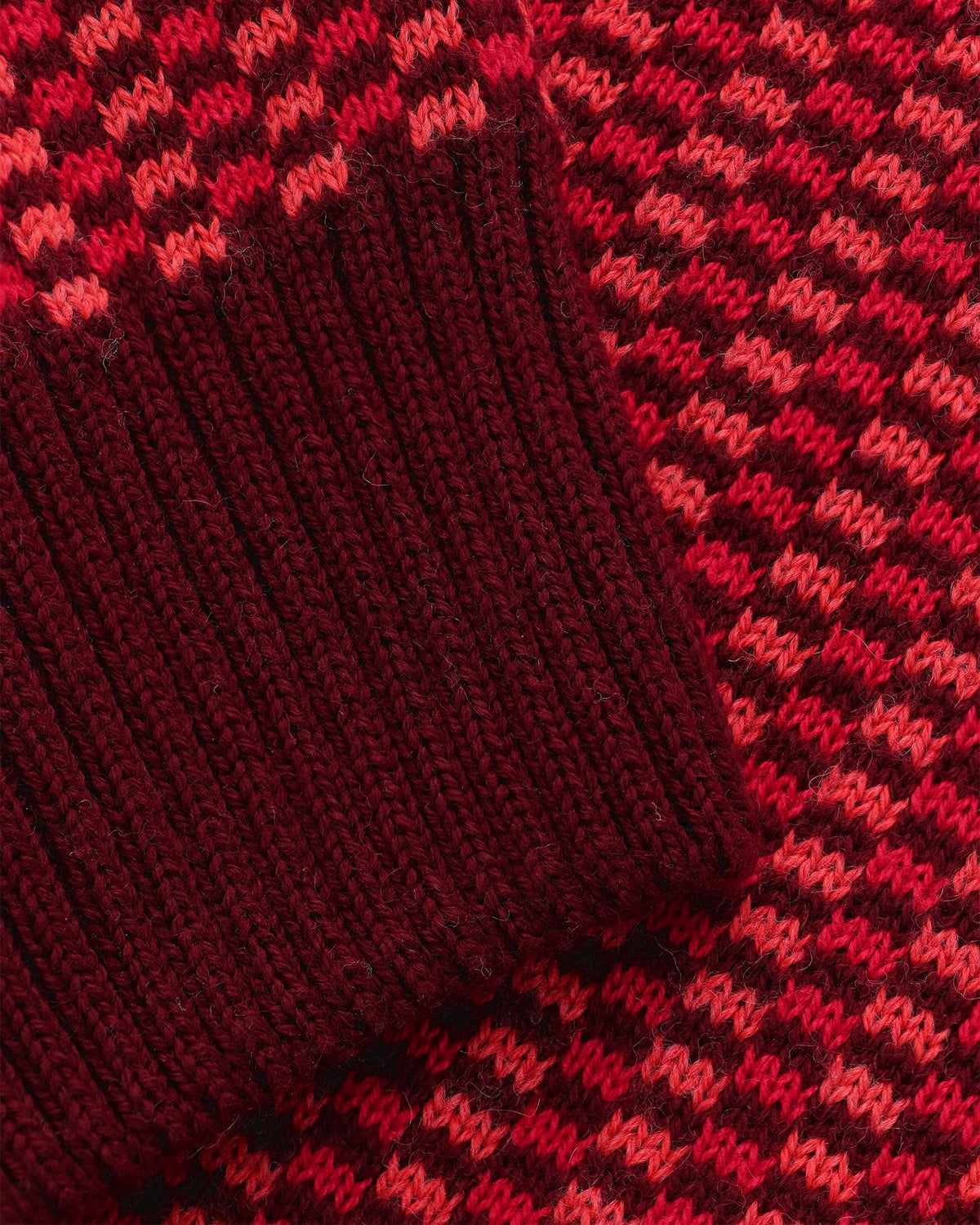 Lockwood Half Zip Knit Checkered - Burgundy