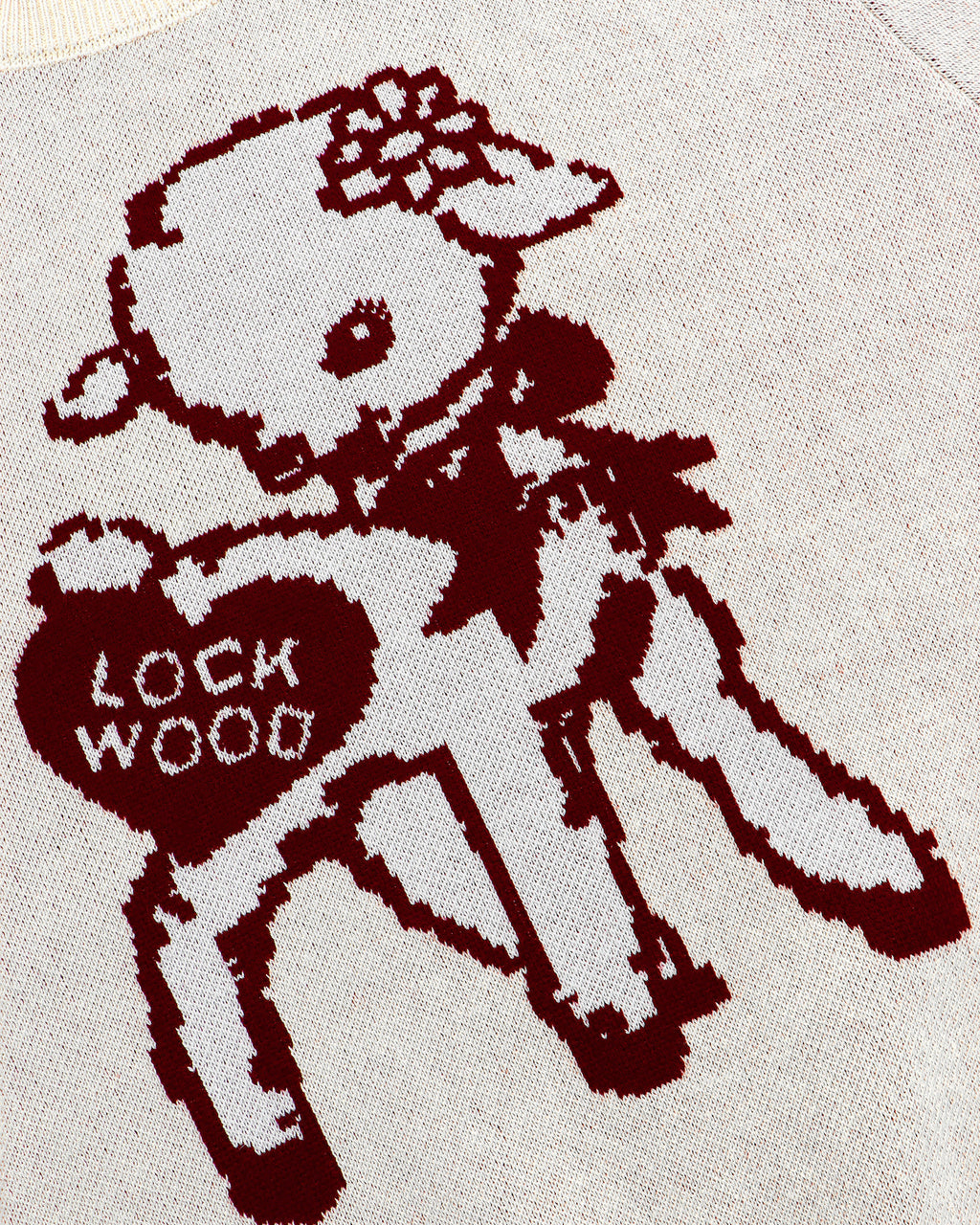 Lockwood Little Lamb Jacquard Knit Sweater - Off White/Burgundy