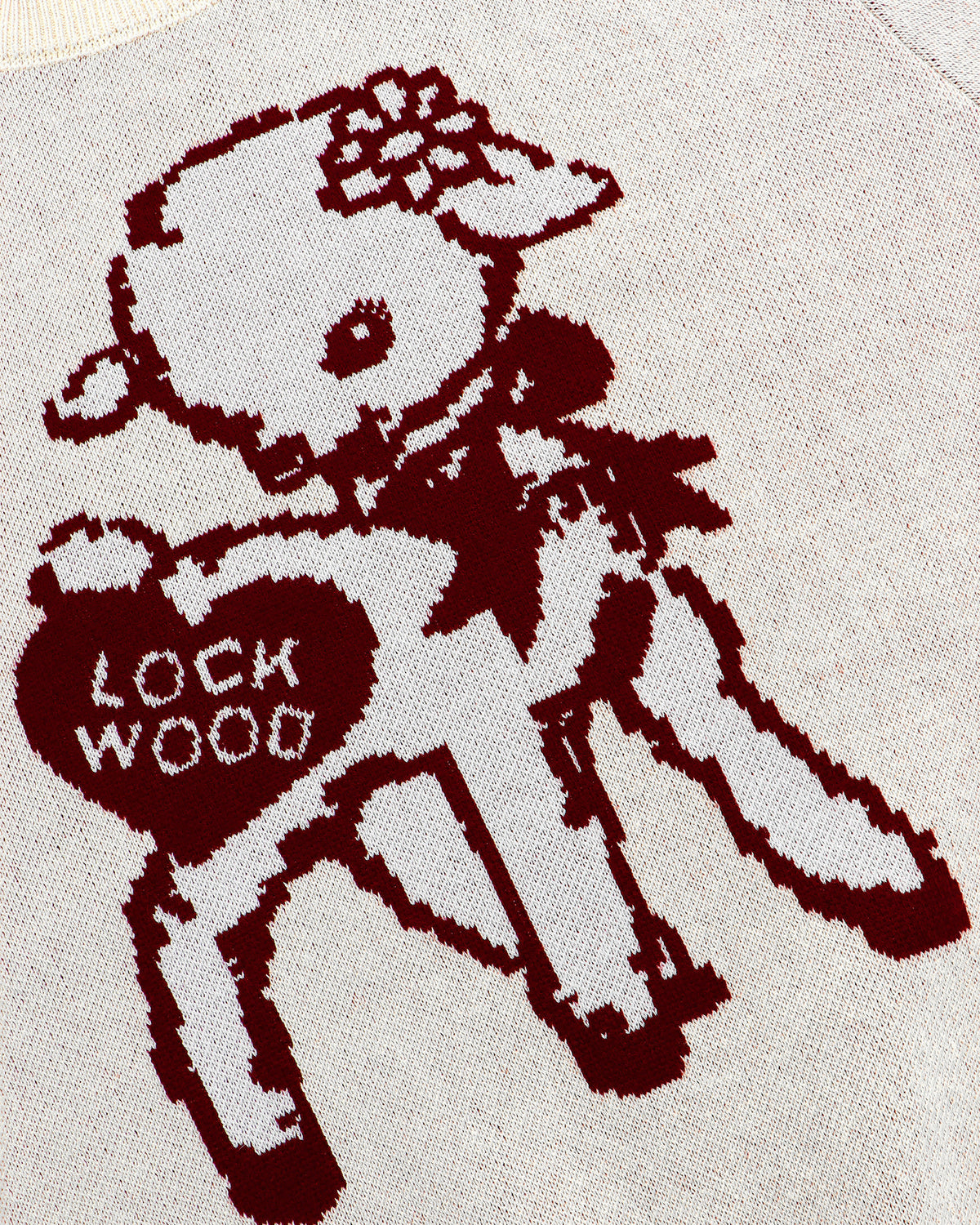 Lockwood Little Lamb Jacquard Knit Sweater - Off White/Burgundy