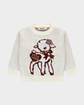 Lockwood Little Lamb Jacquard Toddler Knit Sweater - Off White/Burgundy