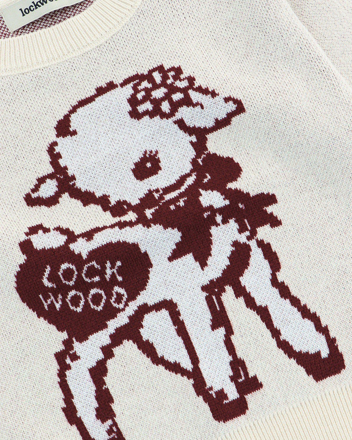 Lockwood Little Lamb Jacquard Toddler Knit Sweater - Off White/Burgundy