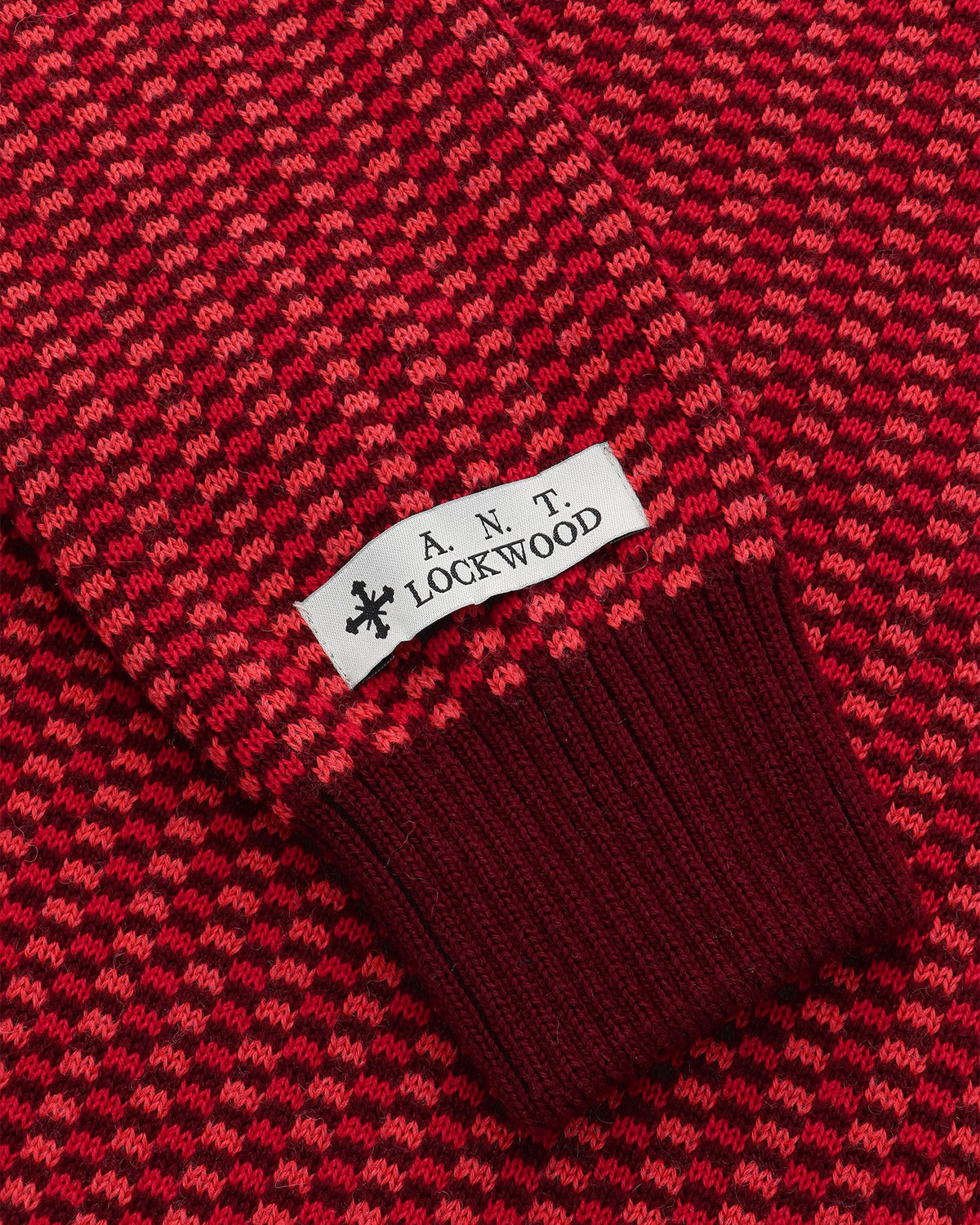 Lockwood Half Zip Knit Checkered - Burgundy