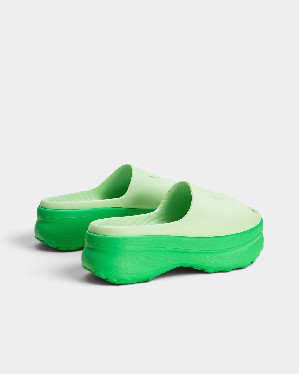 Lockwood Avenue adidas Adifom Stan Slide W in energy green molded EVA foam with a chunky platform sole