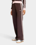 Lockwood Avenue adidas Firebird loose brown tricot track pants with pink 3-Stripes and Trefoil logo