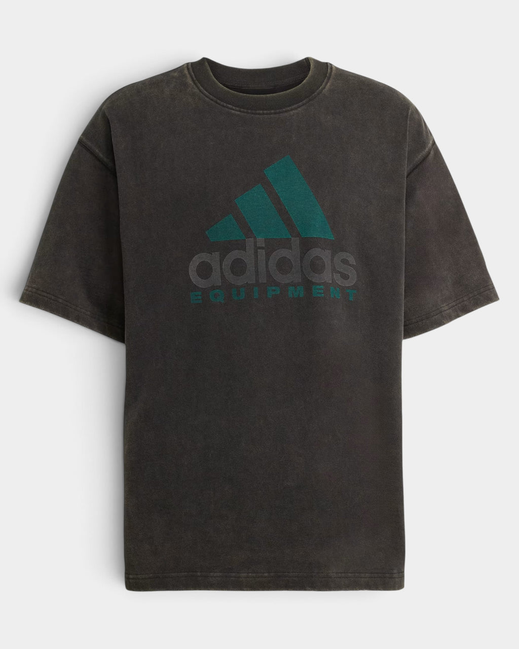 Lockwood Avenue adidas Equipment oversized cotton t-shirt in washed black with green graphic logo