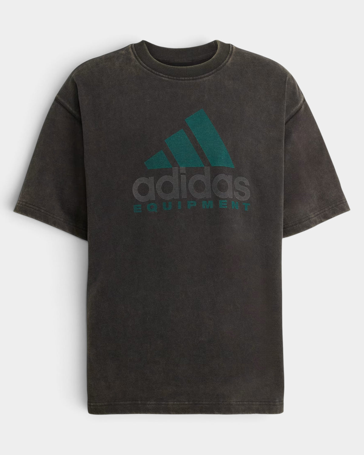 Lockwood Avenue adidas Equipment oversized cotton t-shirt in washed black with green graphic logo