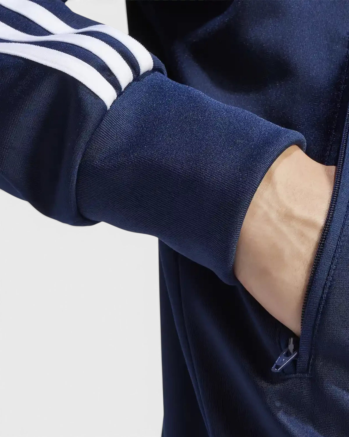 Lockwood Avenue adidas Adicolor Classics Firebird track top in night indigo tricot with white 3-Stripes and zip pocket
