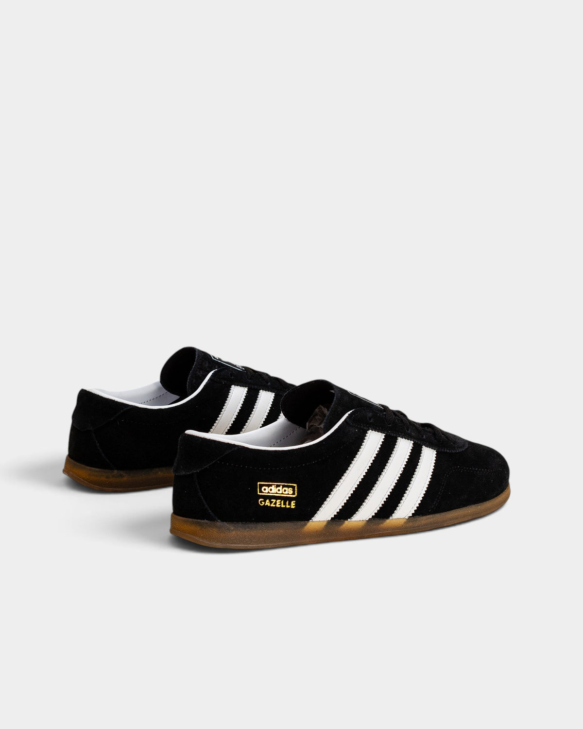 Lockwood Avenue adidas Gazelle Lo Pro W black leather sneakers with white stripes and low-profile gum sole