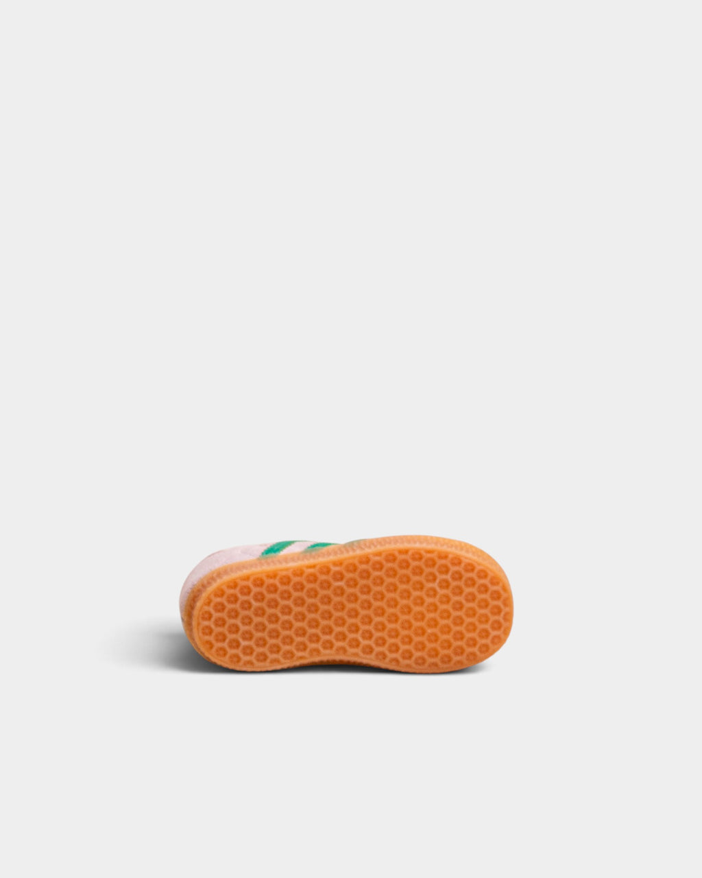 Lockwood Avenue adidas Gazelle toddler shoe showing the textured gum rubber outsole in a bottom view