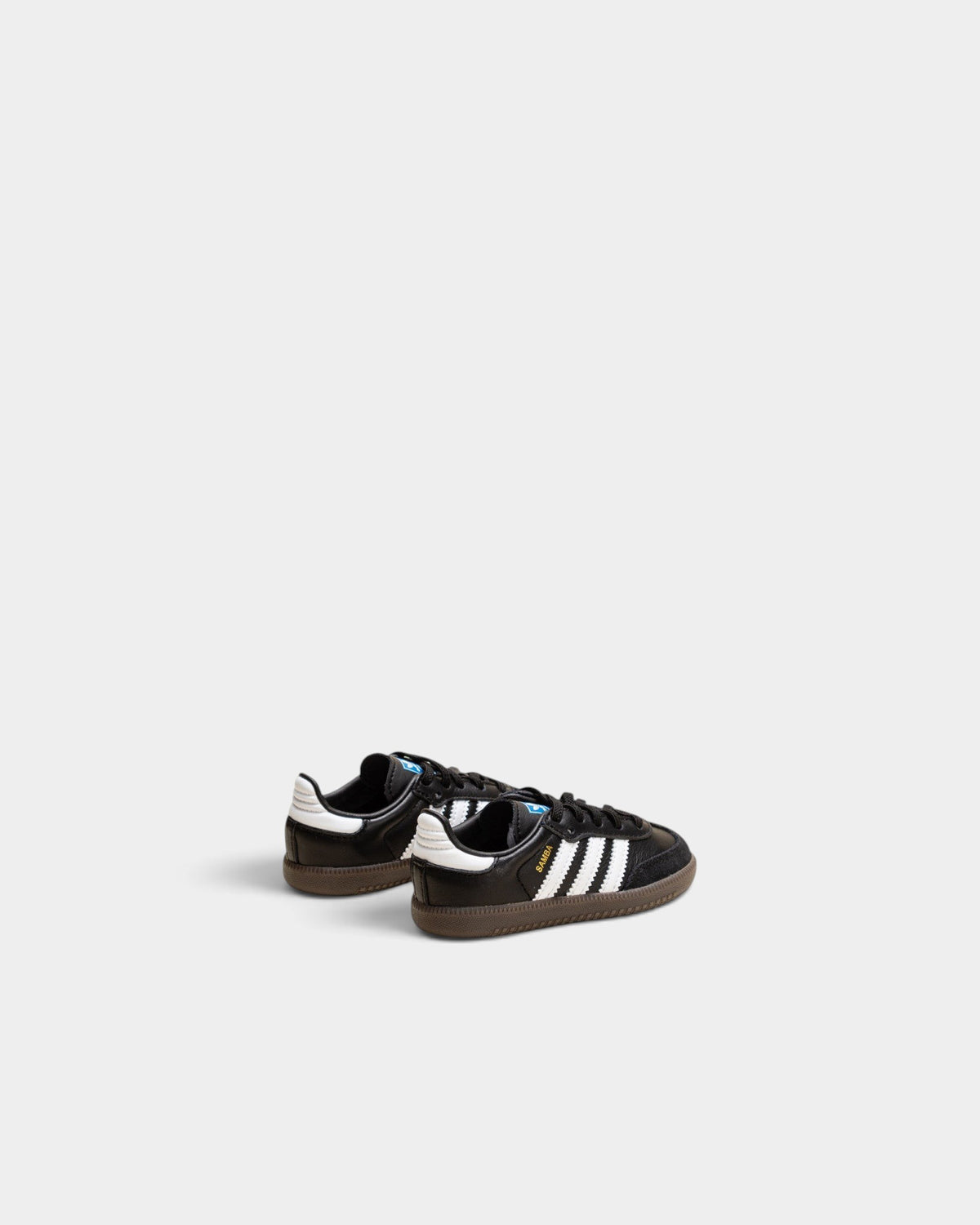 Lockwood Avenue adidas Kids Samba OG sneakers in black leather with white stripes and a gum rubber sole.
