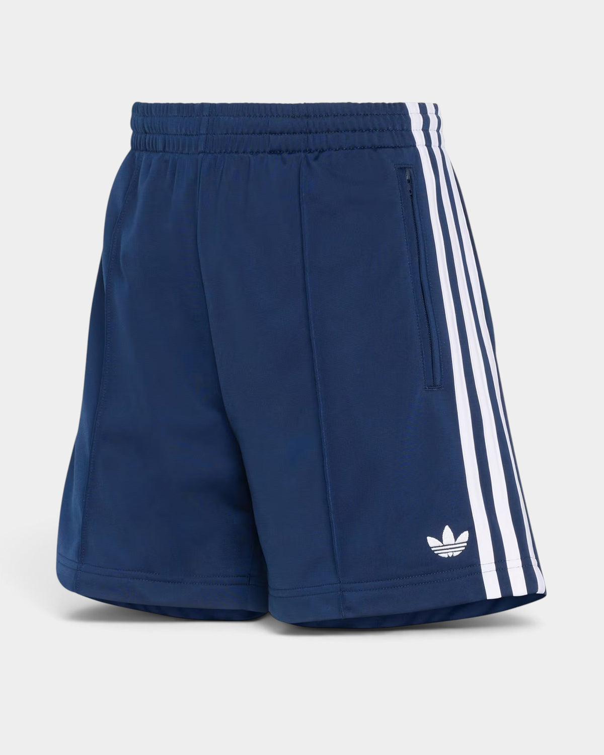 Lockwood Avenue adidas Firebird navy blue tricot shorts with white 3-Stripes and trefoil logo