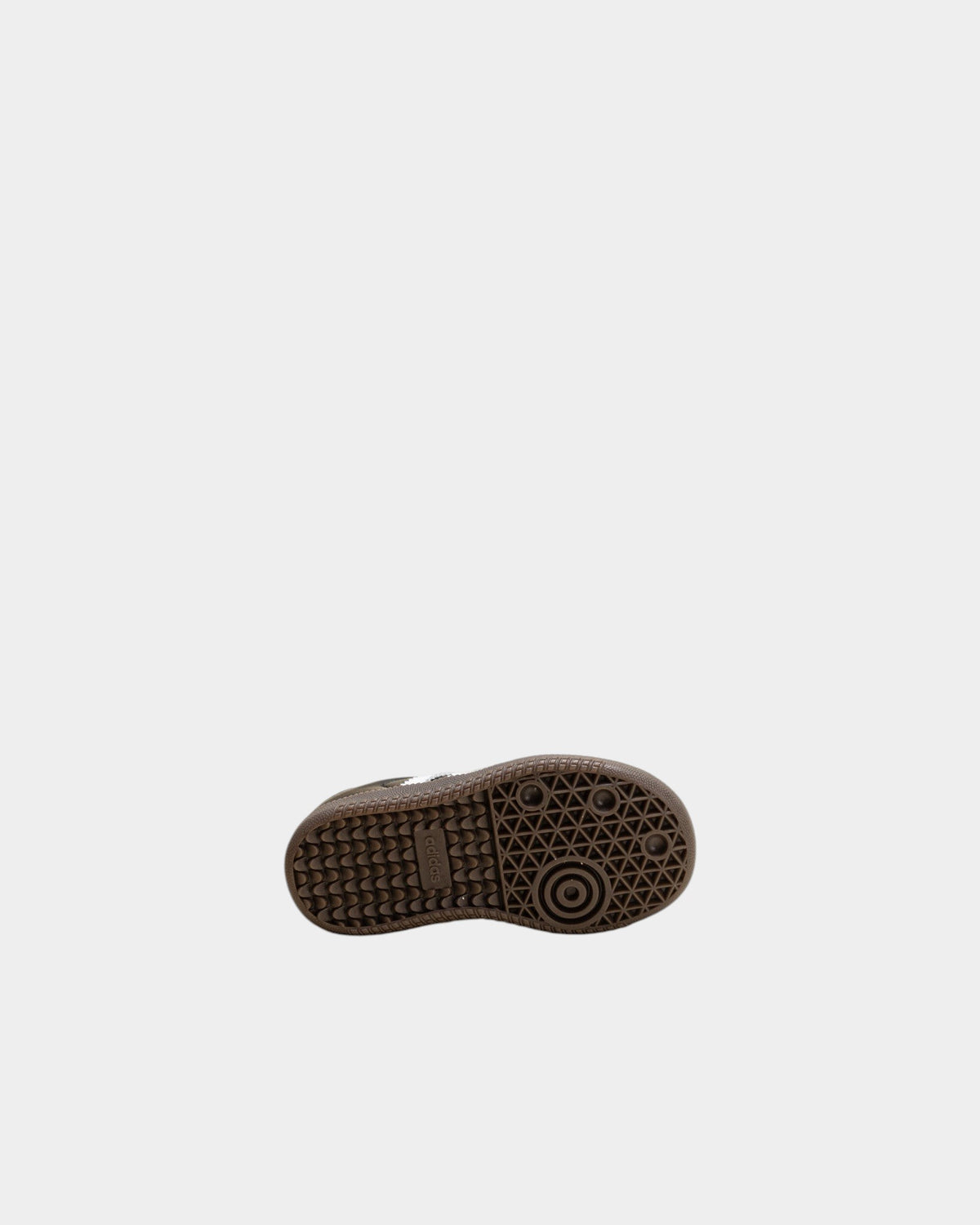 Lockwood Avenue adidas Kids Samba OG shoes showing the brown gum rubber outsole with textured grip pattern