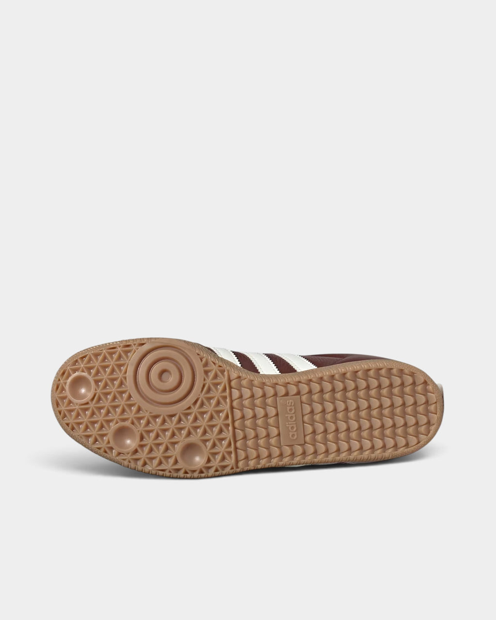 Lockwood Avenue adidas Samba OG shoes featuring a brown suede upper and a textured gum rubber outsole