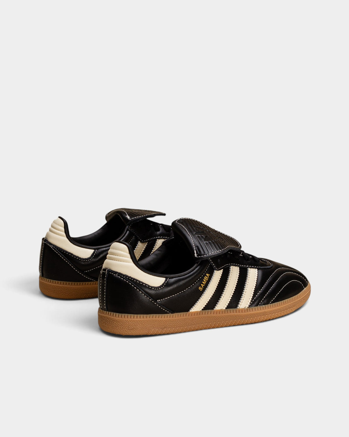 Lockwood Avenue adidas Samba LT W sneakers in core black leather with a quilted toe and gum sole, featuring a long tongue.