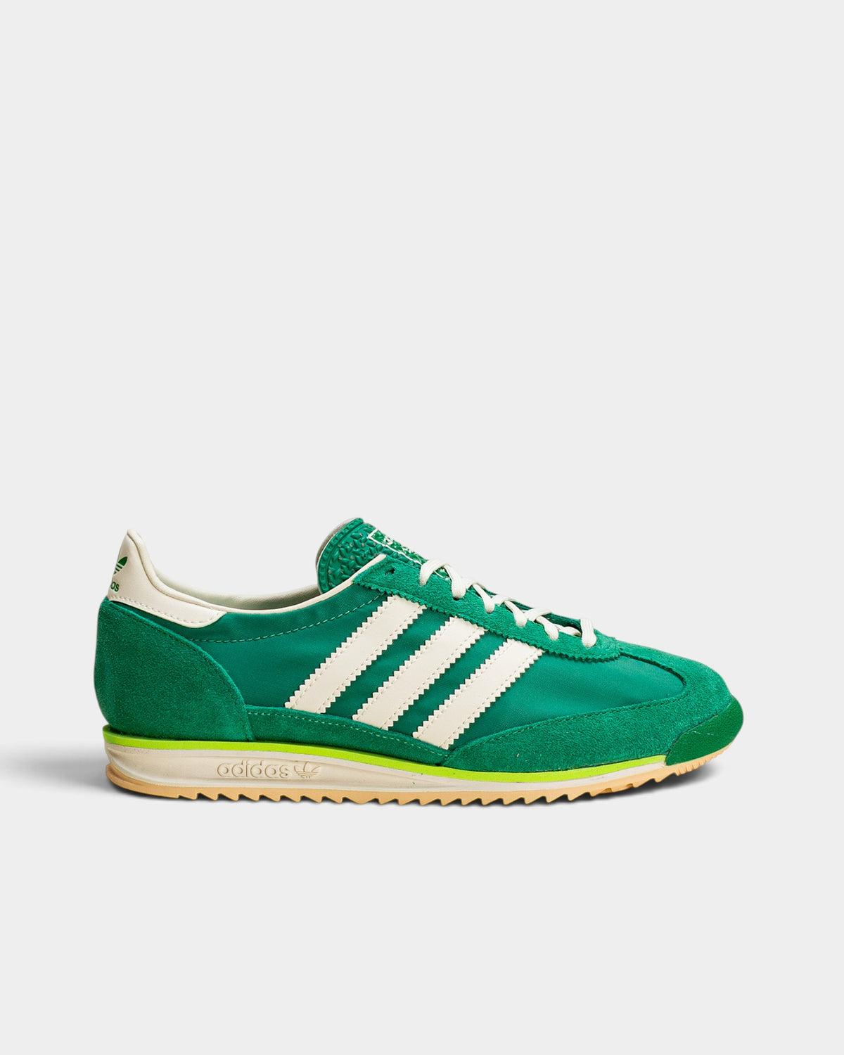 Lockwood Avenue adidas SL 72 OG sneakers in court green nylon and suede with ivory 3-stripes and retro profile