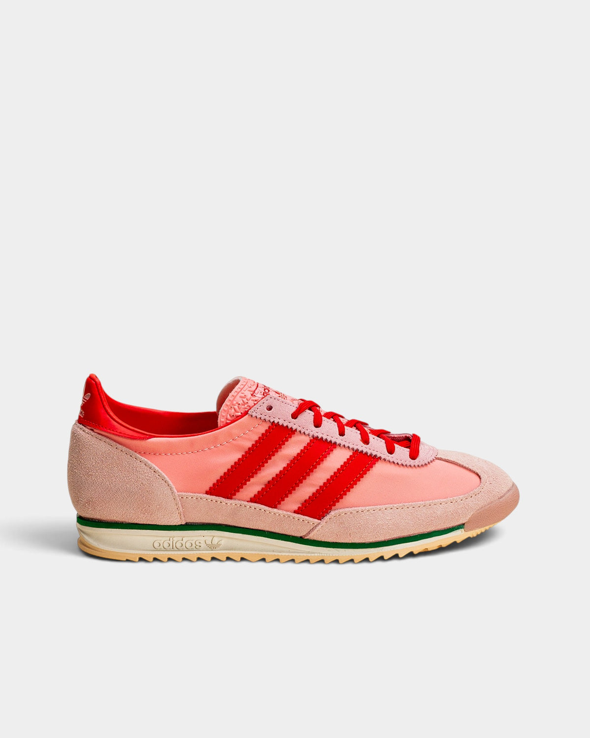 Lockwood Avenue adidas SL 72 OG women's sneakers in pink and red nylon with suede overlays and EVA midsole