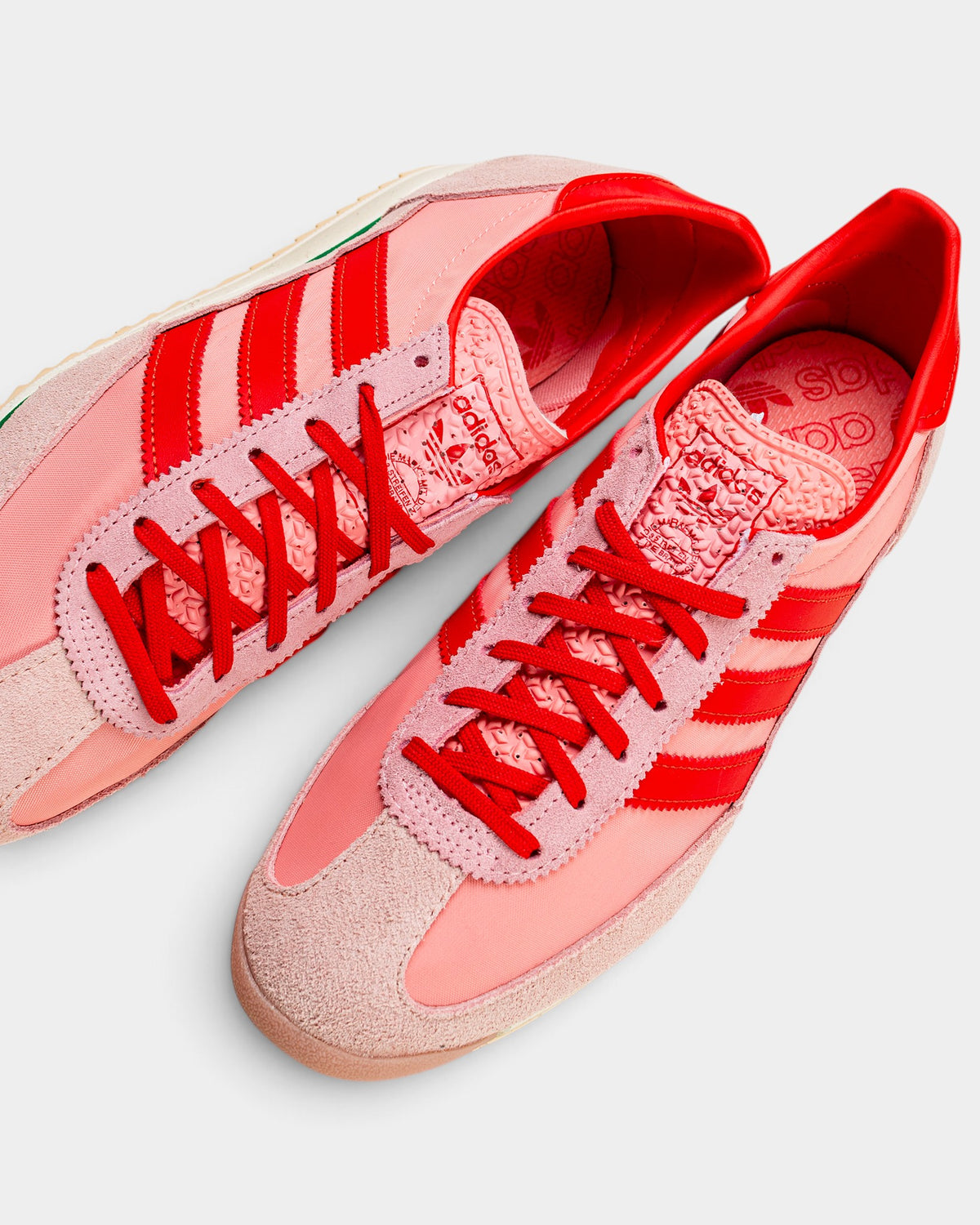 Lockwood Avenue adidas SL 72 OG women's sneakers in pink and red nylon with suede overlays and 3-stripes branding