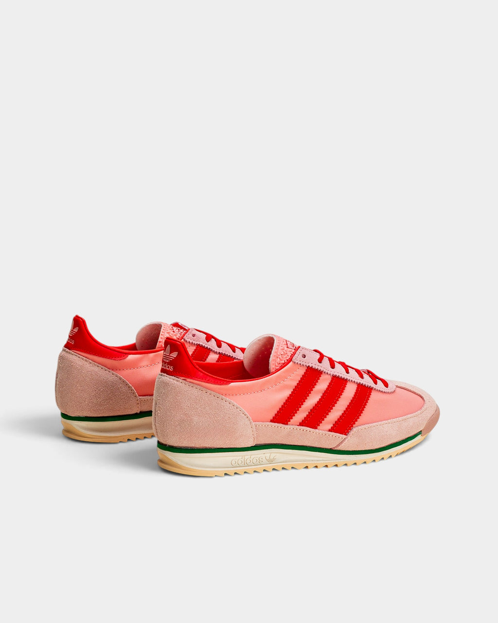Lockwood Avenue adidas SL 72 OG women's sneakers in pink and red nylon with suede overlays and EVA midsole
