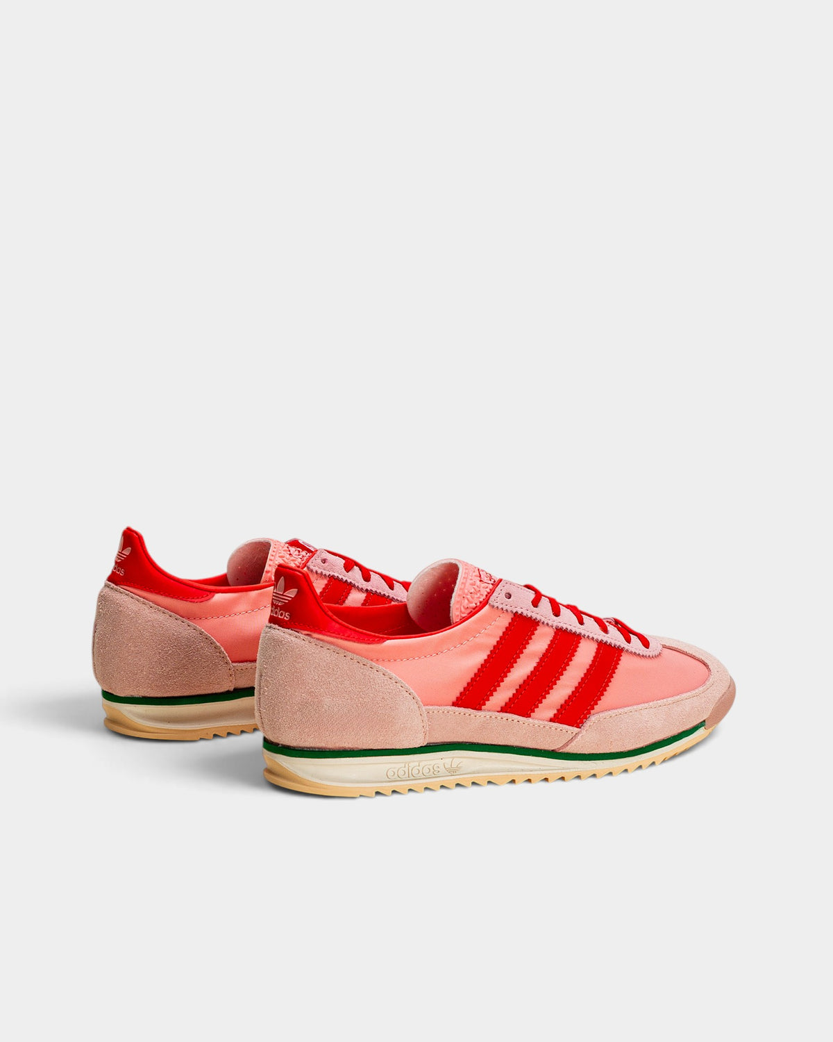 Lockwood Avenue adidas SL 72 OG women's sneakers in pink and red nylon with suede overlays and EVA midsole