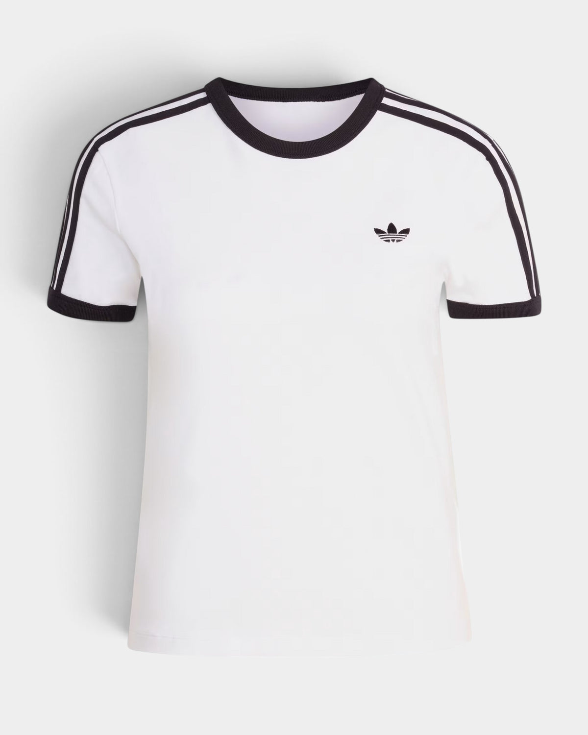 Lockwood Avenue adidas 3-Stripes slim fit white cotton t-shirt with black trim and iconic trefoil logo