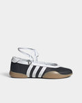 Lockwood Avenue adidas Taekwondo Mei ballet shoes in core black with white 3-Stripes and a gum rubber outsole.