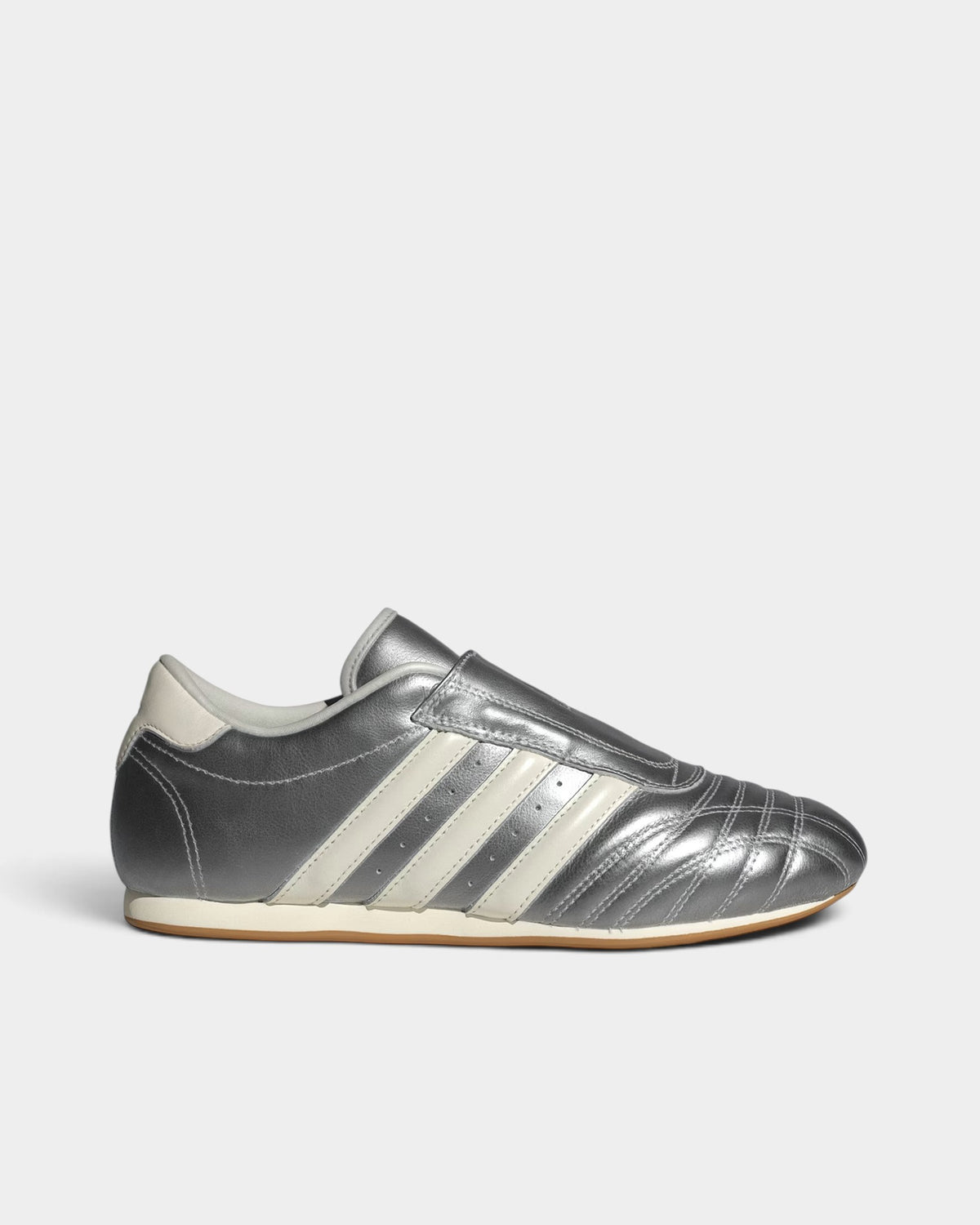 Lockwood Avenue adidas Taekwondo W women's slip-on sneaker in metallic silver leather with off-white Three Stripes