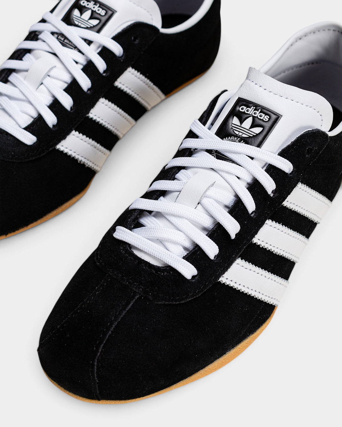 Lockwood Avenue adidas Tokyo W sneakers in black suede with white leather stripes and a classic gum rubber sole.
