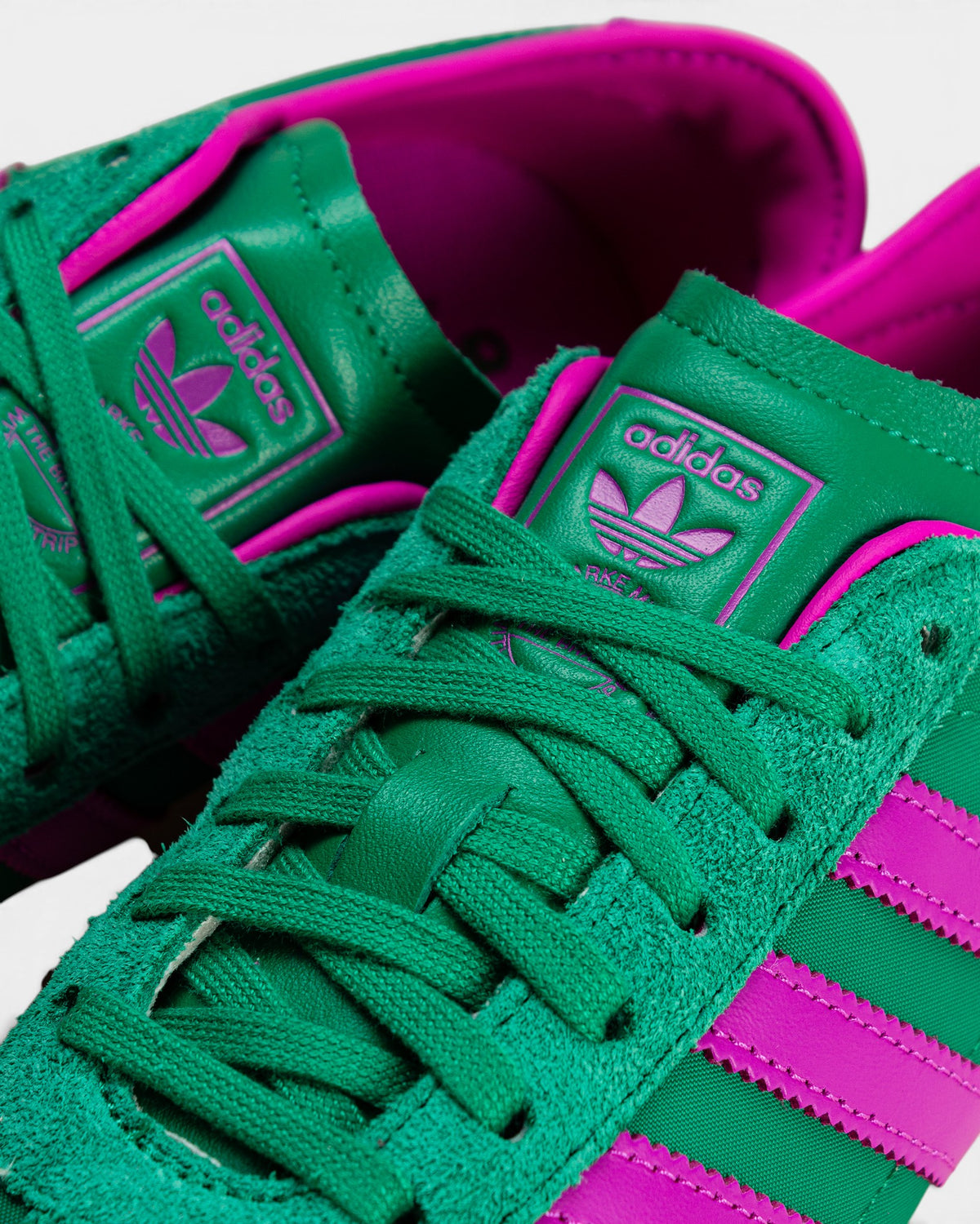 Lockwood Avenue adidas Tokyo W women's running shoes in court green nylon and suede with purple burst accents