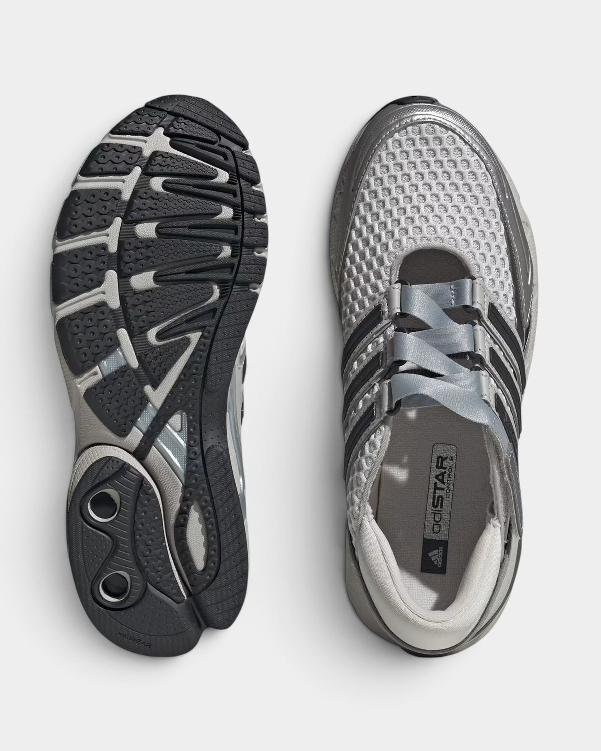 Lockwood Avenue adidas Adistar Control 5 sneakers in tonal gray and silver mesh with a black rubber outsole