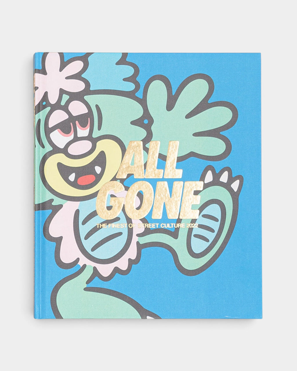 Lockwood Avenue All Gone 2022 Visty hard cover book featuring a blue cartoon character cover with gold foil lettering