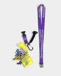 Lockwood Avenue always do what you should do transparent yellow wallet case with purple branded lanyard and stickers