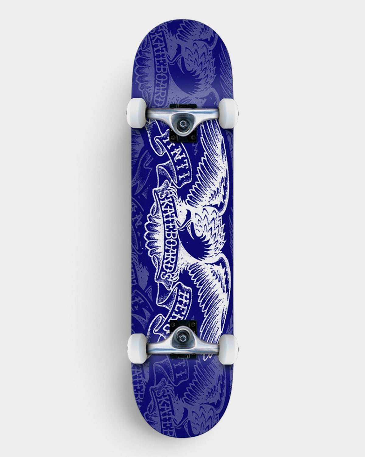 Lockwood Avenue Antihero Repeater Eagle 7.5-inch complete skateboard with blue maple deck and white eagle graphic.