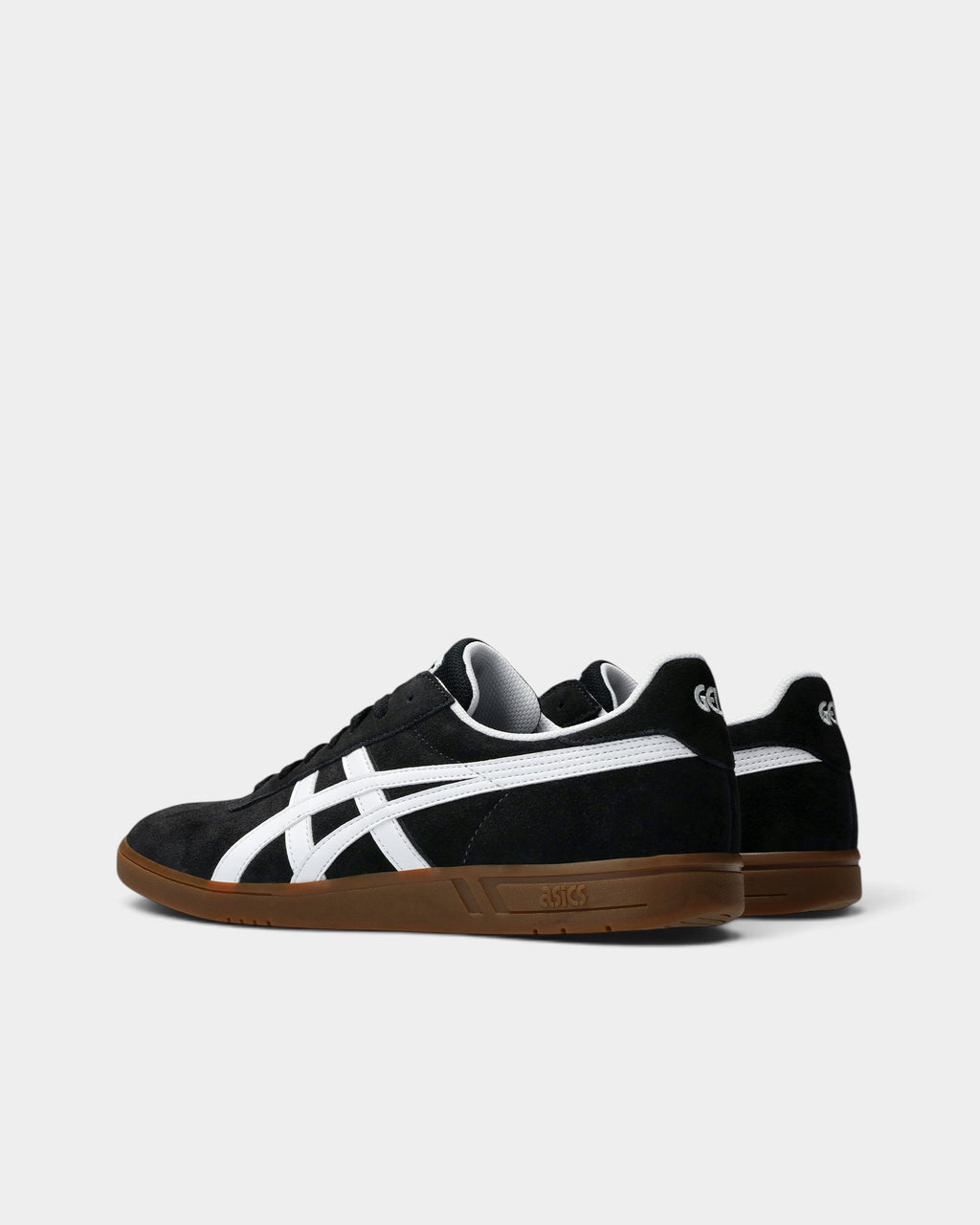Lockwood Avenue Asics Skateboarding GEL-Vickka Pro shoes in black suede with white stripes and gum rubber soles.