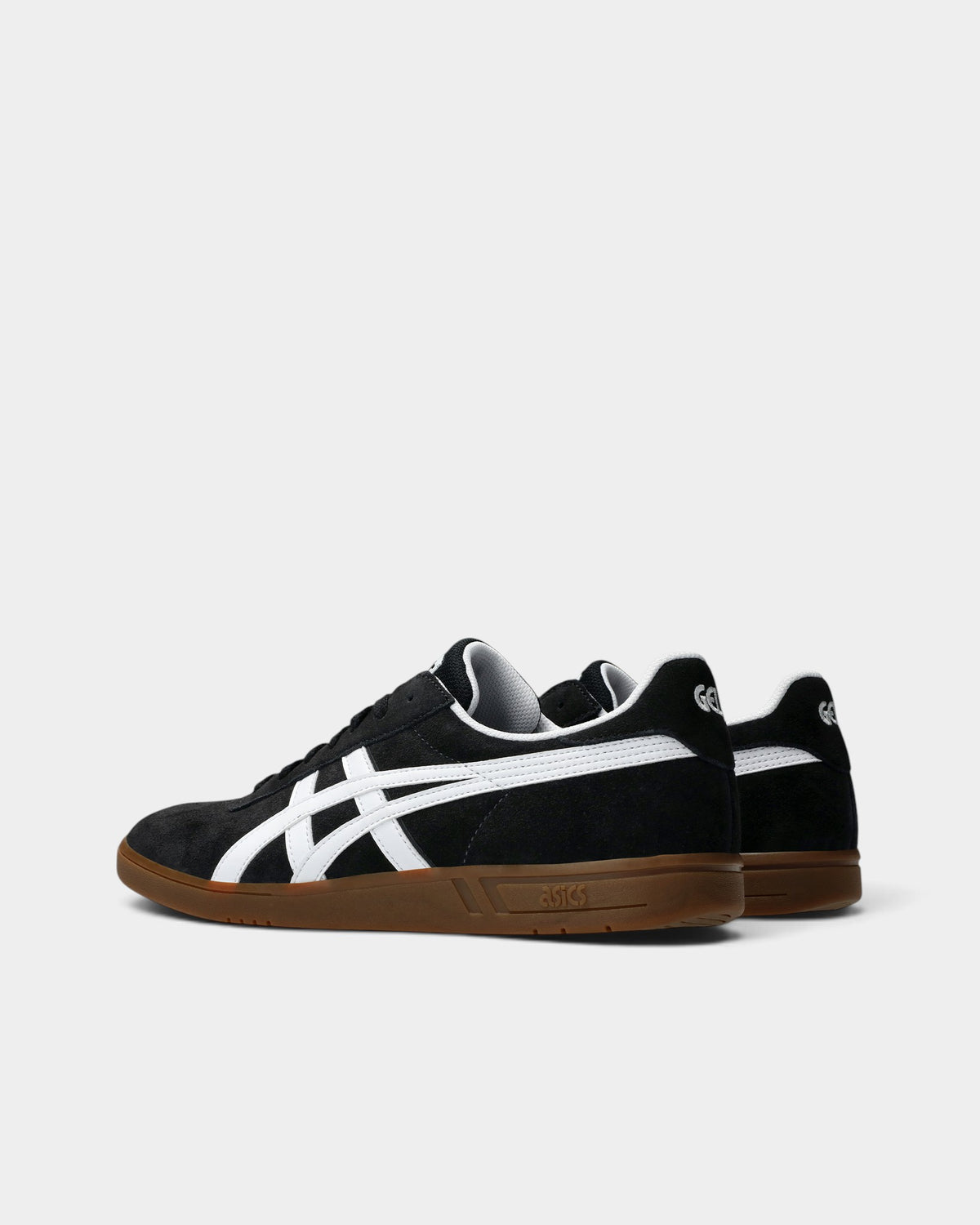 Lockwood Avenue Asics Skateboarding GEL-Vickka Pro shoes in black suede with white stripes and gum rubber soles.