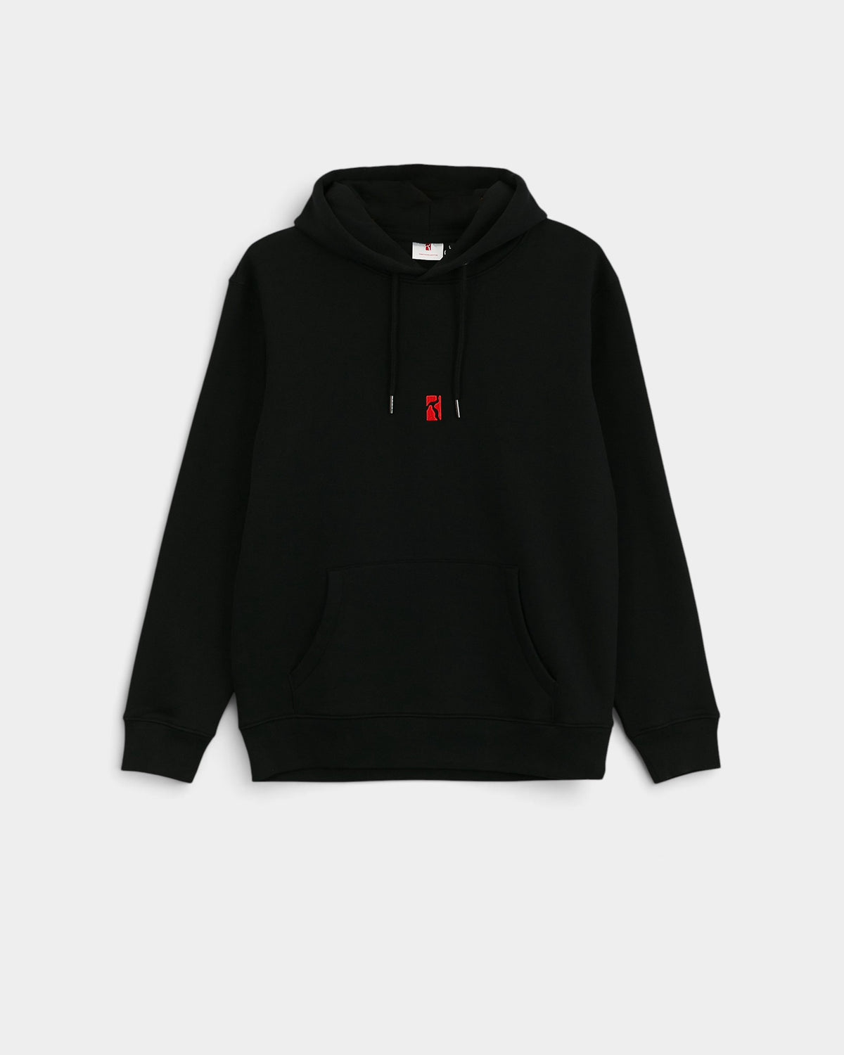 Lockwood Avenue Poetic Collective black organic cotton pullover hoodie with red embroidered chest logo