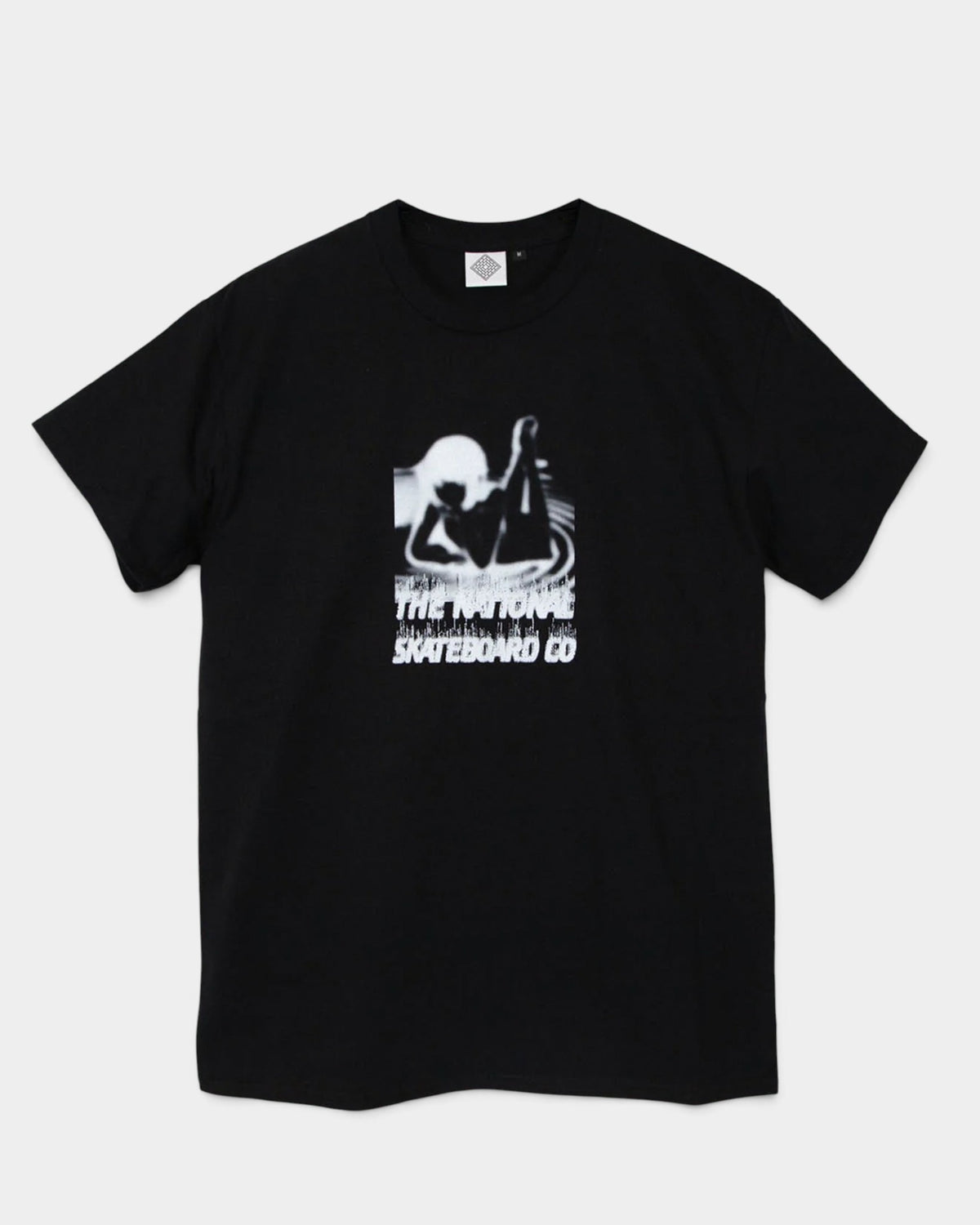 Lockwood Avenue black regular fit t-shirt featuring The National Skateboard Co. Ethereal graphic on the front.