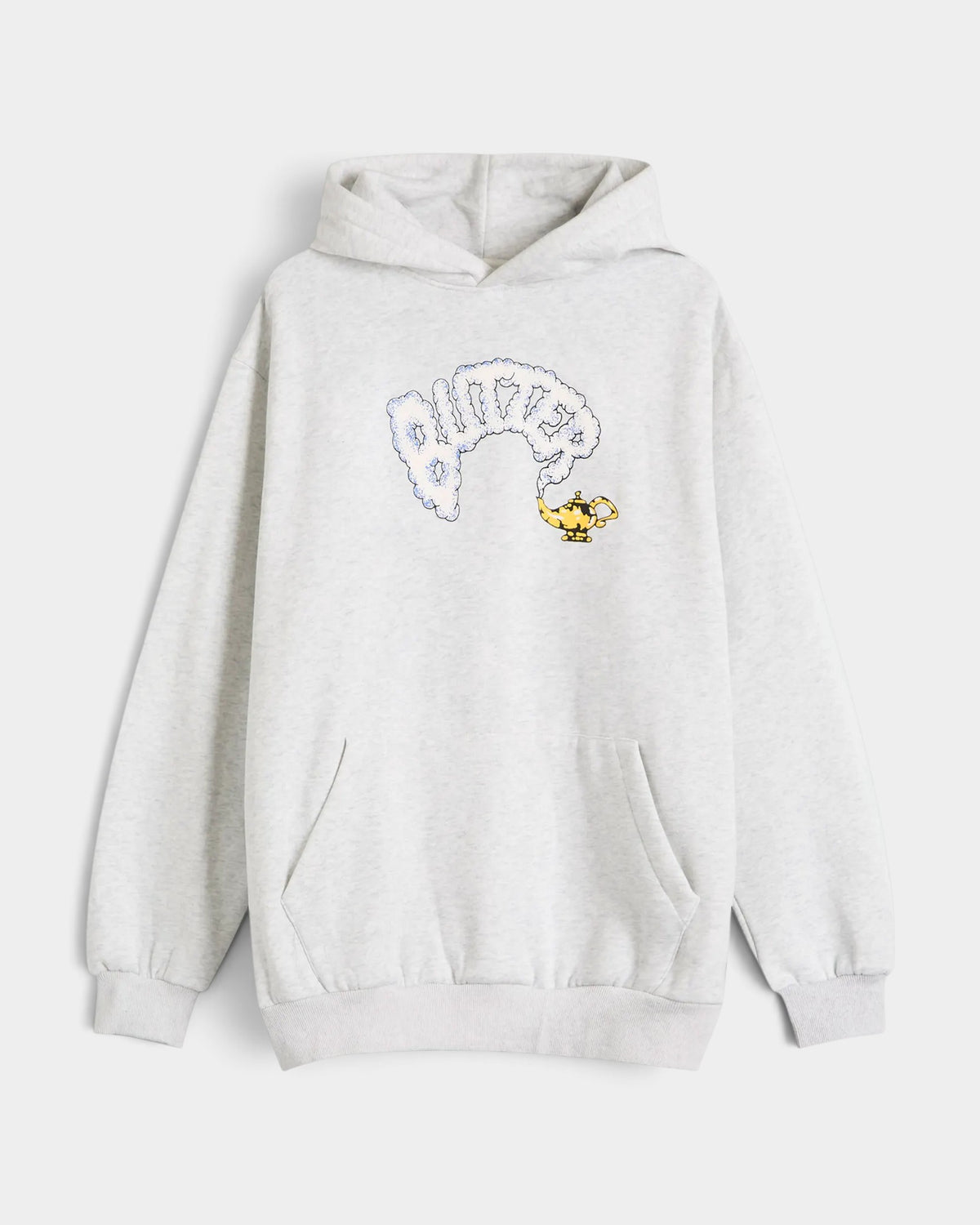 Lockwood Avenue Butter Goods ash gray fleece hoodie with a front screen printed lamp graphic