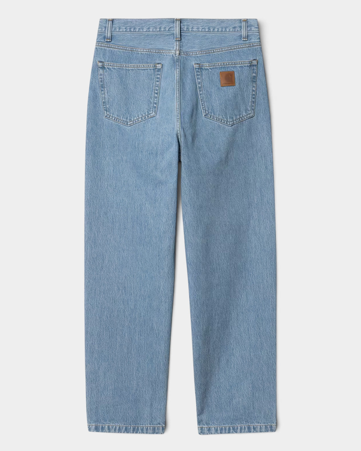 Lockwood Avenue Carhartt Aaron pants in stone bleached light blue denim with back pockets and faux leather label