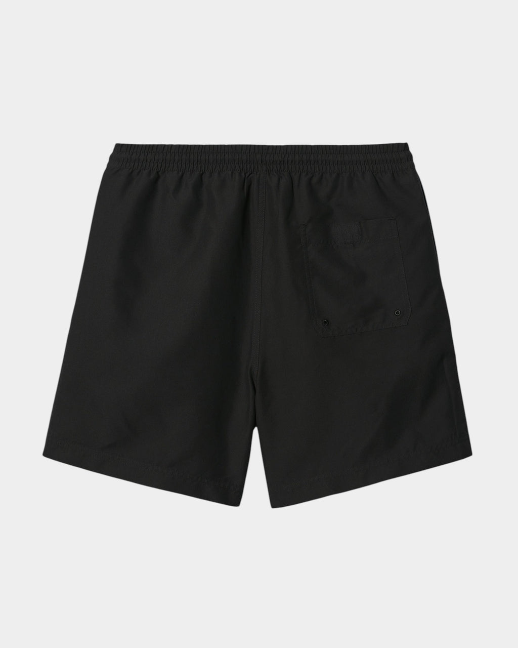 Lockwood Avenue Carhartt Chase black swim trunks featuring a back pocket and elasticated waistband