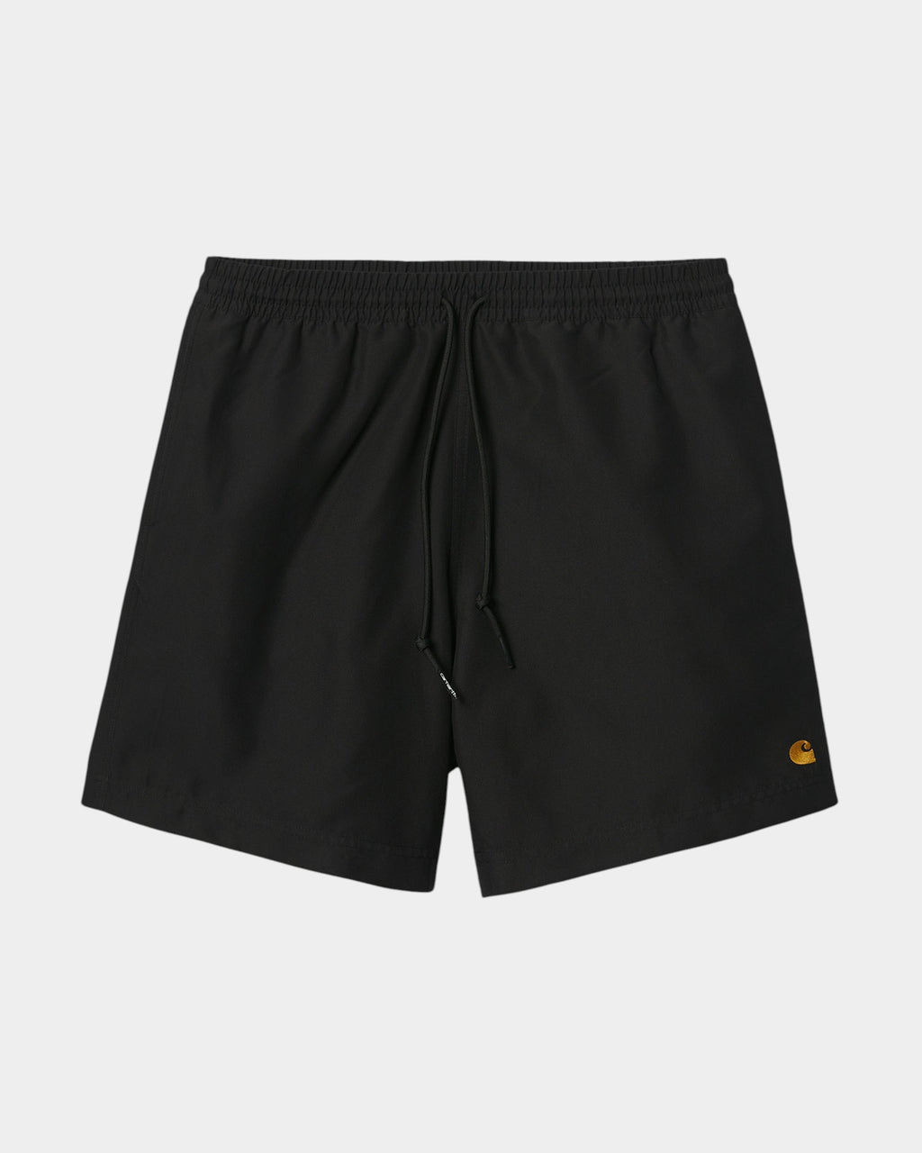 Lockwood Avenue Carhartt Chase black swim trunks with elasticated drawstring waist and embroidered logo on left leg